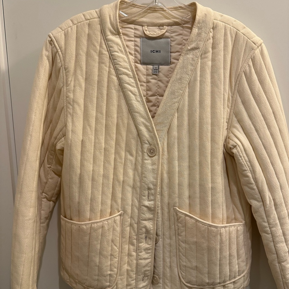 ICHI Cream Quilted Jacket